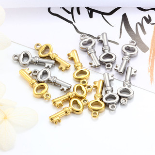 Thép không gỉ Vàng Đánh Bóng Khóa Chìa Khóa Quyến Rũ Cặp Đôi Tình Yêu Mặt Dây Tự Làm Vòng Cổ Vòng Tay Trang Sức Làm Đồ Bán Buôn