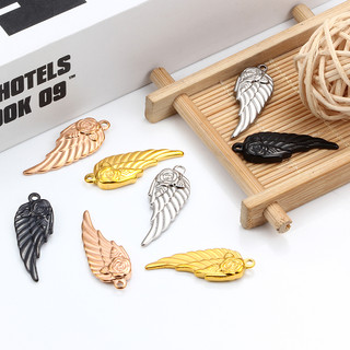 1 Chiếc Thép Không Gỉ Quyến Rũ Đôi Cánh Thiên Thần Hoa Hồng Bạc / Vàng Mặt Dây Cổ Trang Sức Làm DIY Handmade Phụ Kiện