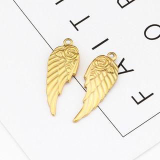 1 Chiếc Thép Không Gỉ Quyến Rũ Đôi Cánh Thiên Thần Hoa Hồng Bạc / Vàng Mặt Dây Cổ Trang Sức Làm DIY Handmade Phụ Kiện
