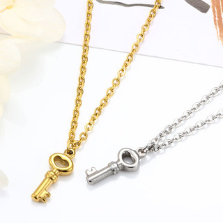 Thép không gỉ Vàng Đánh Bóng Khóa Chìa Khóa Quyến Rũ Cặp Đôi Tình Yêu Mặt Dây Tự Làm Vòng Cổ Vòng Tay Trang Sức Làm Đồ Bán Buôn