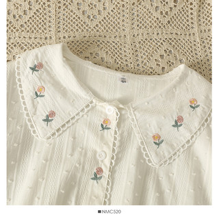 Áo Sơ Mi Dài Tay Thêu Hoa Phong Cách Hàn Quốc baju baju wanita Lenan panjang Hàng Mới Có Sẵn