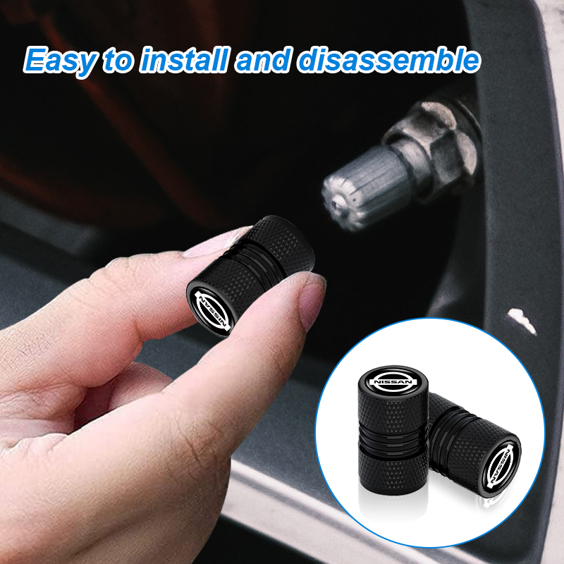Set 4 Nắp Van Bánh Xe Hơi nissan tiida teana skyline juke x-trail almera qashqai 350z 370z 240sx Bằng Hợp Kim Nhôm