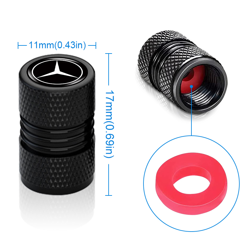 Bộ 4 Nắp Van Bánh Xe Hơi Chống Rò Rỉ Bằng Hợp Kim Nhôm Cho mercedes benz class w212 w211 w210 w203 w204 w205 cla glk cls a c e