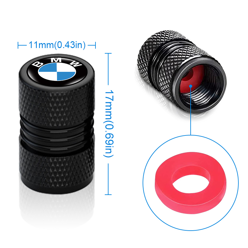 Set 4 Nắp Van Bánh Xe Hơi Chống Bụi In logo 3d Cho bmw e61 e90 e82 e70 e71 e87 e88 e89 x5 x6