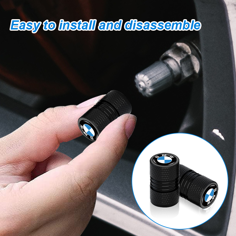 Set 4 Nắp Van Bánh Xe Hơi Chống Bụi In logo 3d Cho bmw e61 e90 e82 e70 e71 e87 e88 e89 x5 x6