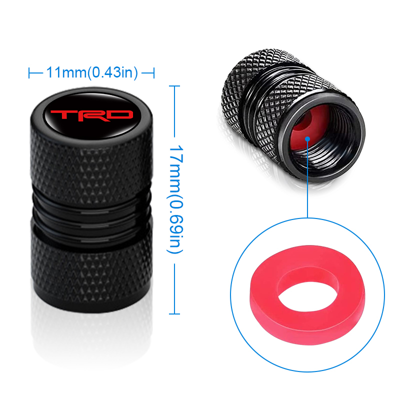 Set 4 Nắp Van Bánh Xe Hơi Bằng Hợp Kim Chống Bụi Cho toyota trd hilux prado corolla camry tacoma yaris rav4 tundra allion