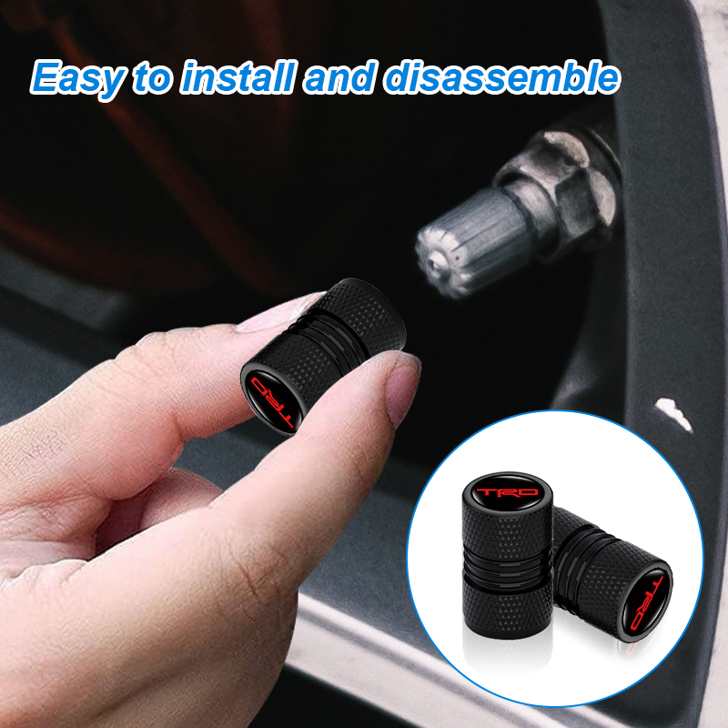 Set 4 Nắp Van Bánh Xe Hơi Bằng Hợp Kim Chống Bụi Cho toyota trd hilux prado corolla camry tacoma yaris rav4 tundra allion
