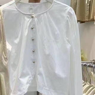 Áo Kiểu Tay Dài Cổ Tròn Dáng Rộng Thời Trang retro Hàn Quốc Cho Nữ