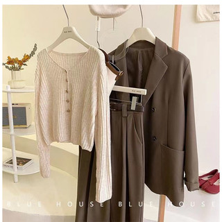 Áo Khoác cardigan Dệt Kim Tay Dài Cổ Chữ v Dáng Ôm Phong Cách Hàn Quốc Thời Trang Cho Nữ