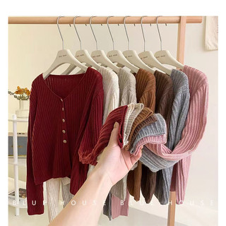 Áo Khoác cardigan Dệt Kim Tay Dài Cổ Chữ v Dáng Ôm Phong Cách Hàn Quốc Thời Trang Cho Nữ