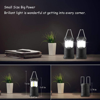 Bộ 2 đèn cắm trại LED mini gấp gọn, treo được, siêu sáng, cầm tay, kèm lồng