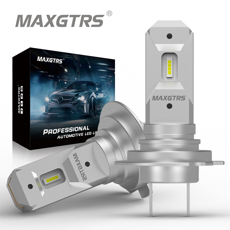MAXGTRS 2x H7 LED Fanless 16000LM Bóng Đèn Pha Siêu Sáng Thiết Kế Mini Đèn Ô Tô 12V 70W