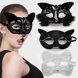 Mặt Nạ Ren Che Mắt Hóa Trang Mèo / Cáo Quyến Rũ Dịp Halloween