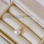 Vòng cổ titan nữ không gỉ mạ vàng 18k thiết kế ngọc trai nhân tạo đính đá thời trang thanh lịch nhẹ nhàng