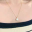 Vòng cổ titan nữ không gỉ mạ vàng 18k thiết kế ngọc trai nhân tạo đính đá thời trang thanh lịch nhẹ nhàng