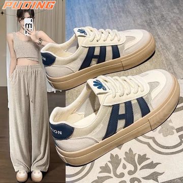 Giày nữ. Giày lưới rỗng. Giày thể thao phong cách bến cảng thông thường. Giày trắng buộc dây học sinh. Giày vải thể thao. Giày trắng đi học Giày dày. Giày nữ dễ thương.