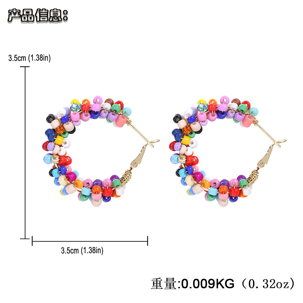 Ảnh Khuyên tai PINKDUDU PD1617 dạng vòng đính hạt nhựa hợp kim cá tính thời trang cho nữ 1
