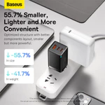 Bộ sạc nhanh Baseus GaN3 Pro 65W 2C+U QC4+ PD3.0 AFC cho máy tính xách tay13 Huawei P40 — ảnh 3