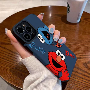Dễ Thương Ốp Điện Thoại Da Hình sesame street Cho iphone 15 pro max 14 pro max 14 + 13 pro max 13 13pro 11Promax 11 x xr Xsmax 7 + 8 + 12 pro max