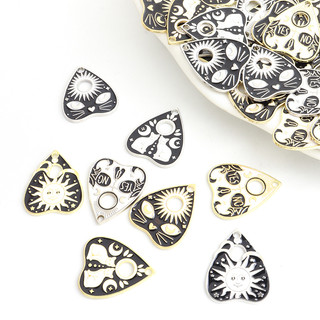 Set 10 Mặt Vòng cổ Hợp Kim Màu Trắng Đen Hình Mèo / Mặt Trăng / Trái Tim Phong Cách punk Sáng Tạo diy Cho Nam Và Nữ