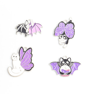 Set 10 Mặt Vòng cổ Hợp Kim Hình Mèo Dơi Có Cánh Sáng Tạo diy