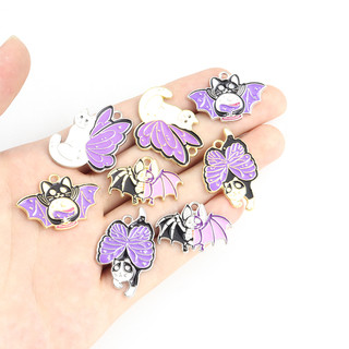 Set 10 Mặt Vòng cổ Hợp Kim Hình Mèo Dơi Có Cánh Sáng Tạo diy