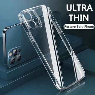 Dành Cho iPhone 16e 16 15 14 13 12 11 Pro Max Mini 15 14 Plus XR XS Max 8 7 6 6s Plus SE Ốp lưng Trong Suốt Siêu Mỏng Silicon Mềm Ốp Lưng