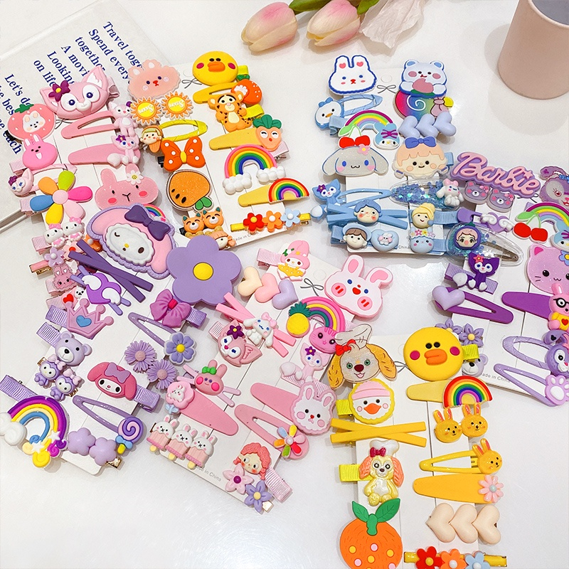 Set 20 Kẹp Tóc Nơ / Trái Tim Thời Trang Cho Bé Gái