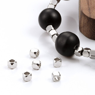 10 Chiếc Thép Không Gỉ Khối Hình Vuông 2 Mm-4 Mm Chắc Chắn Nepal Hạt Vuông Hạt Rời Miếng Đệm Hạt Cho DIY Trang Sức Làm Phát Hiện