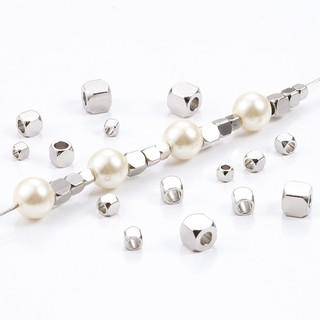 10 Chiếc Thép Không Gỉ Khối Hình Vuông 2 Mm-4 Mm Chắc Chắn Nepal Hạt Vuông Hạt Rời Miếng Đệm Hạt Cho DIY Trang Sức Làm Phát Hiện