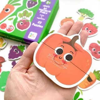 Bộ Đồ Chơi Xếp Hình Động Vật / Trái Cây / Rau Củ Quả Tiếng Anh Cho Bé 2-4 Tuổi