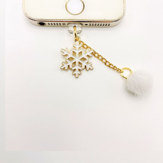 Mobile Nút Cắm Chống Bụi Cho Điện Thoại Hình Bông Tuyết Giáng Sinh