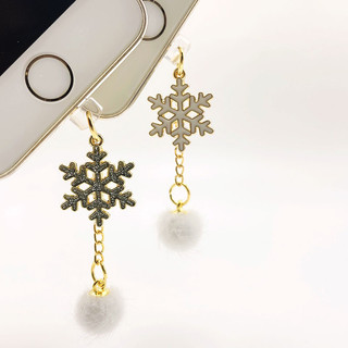 Mobile Nút Cắm Chống Bụi Cho Điện Thoại Hình Bông Tuyết Giáng Sinh
