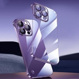 Ốp Điện Thoại Trong Suốt Siêu Mỏng Cho iPhone 12 13 14 15 Pro Max 14 15 Plus Nhựa Trong Suốt Ốp Lưng Cho iPhone 12 13 Mini Silicon Mạ Khung T22