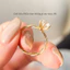 Nhẫn titan không gỉ mạ vàng 18k thiết kế đá zircon cao cấp lấp lánh thời trang sang trọng dành cho nữ