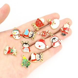 Set 10 Mặt Vòng cổ Hợp Kim Chủ Đề Giáng Sinh Nhiều Màu Sắc Dễ Thương Làm Quà Tặng diy