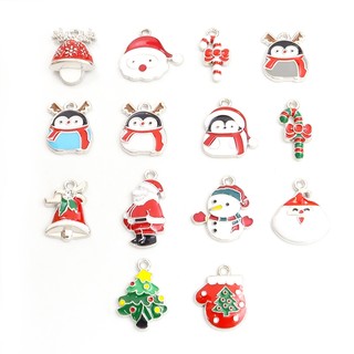 Set 10 Mặt Vòng cổ Hợp Kim Chủ Đề Giáng Sinh Nhiều Màu Sắc Dễ Thương Làm Quà Tặng diy