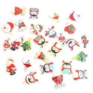Set 10 Mặt Vòng cổ Hợp Kim Chủ Đề Giáng Sinh Nhiều Màu Sắc Dễ Thương Làm Quà Tặng diy