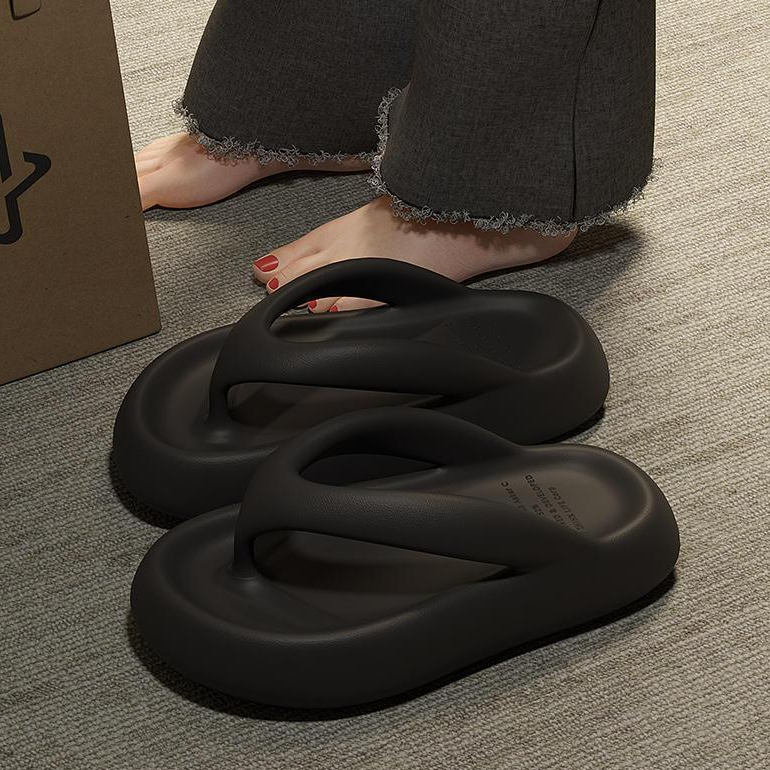 Dép Xỏ Ngón Đế Dày 4CM Dếp đi Cao Mưa Su Dúc Nguyên Khối Mã Chống Trượt Thời Trang Đi Biển 2025 Cho Nữ
