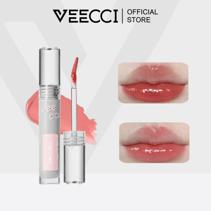 VEECCI Son Bóng Nước Son Bóng Tráng Gương Chống Dính Cốc Lâu Trôi Dưỡng Ẩm Và Che Phủ Đường Viền Môi 2g