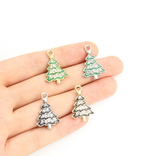 Set 10 Mặt Vòng cổ Hình Cây Thông Đính Đá Trang Trí diy