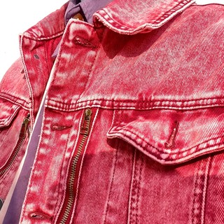 GKSSS  Áo Khoác denim Tay Dài Màu Hồng Phong Cách retro Mỹ Thời Trang Mới Dành Cho Nam Nữ
