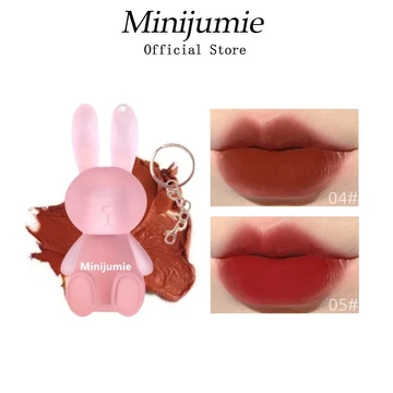 Son Môi Kèm Móc Khóa Thỏ Dễ Thương GEGEBEAR nhám mờ độc đáo Đất sét son kem bùn nude đỏ nâu son tint không thấm nước lâu trôi chống dính cốc tint