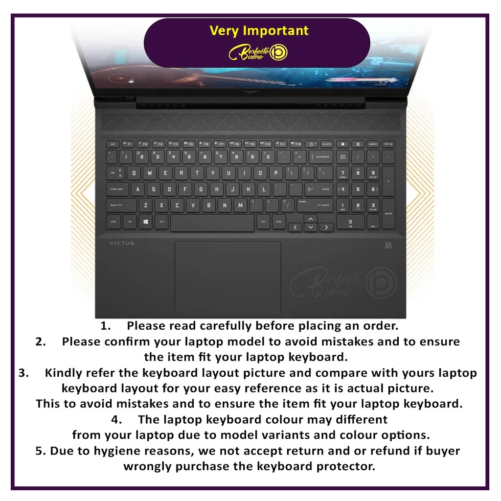 Miếng Dán Bàn Phím Bằng Silicon Cho HP Victus 7 16.1" / HP Victus 16 inch 2021