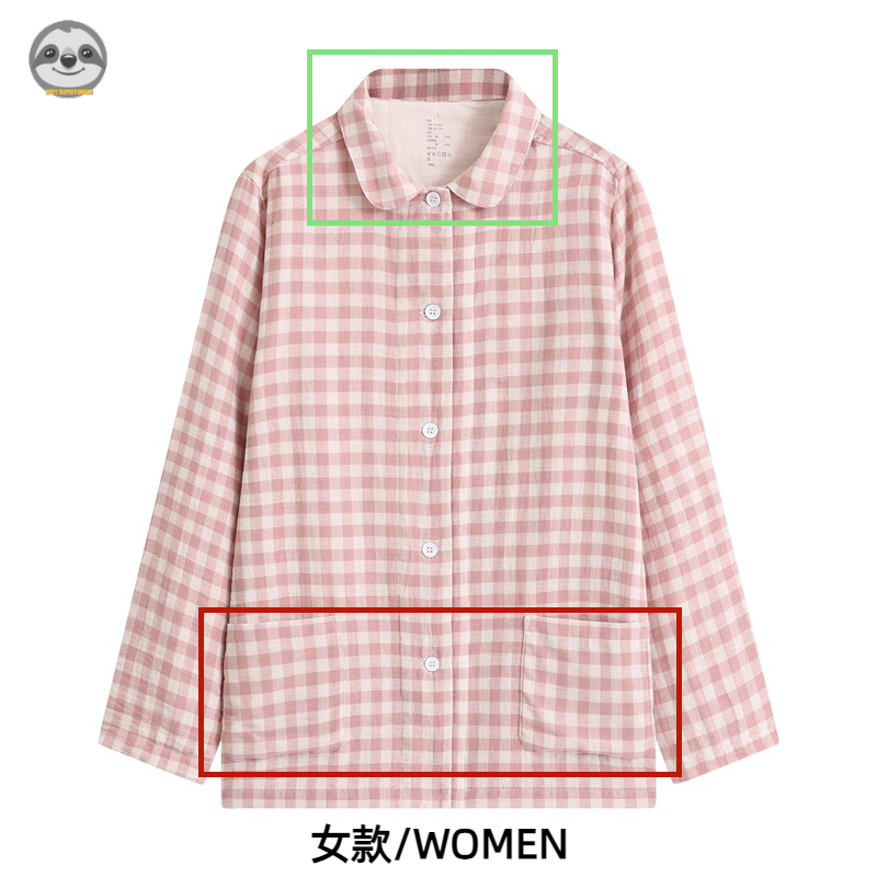 Phong Cách muji Nhật Bản / Áo Len Dài Tay Hai Lớp Chất Lượng Cao / Đồ Ngủ cotton Nguyên Chất / Thoải Mái Cho Cặp Đôi po