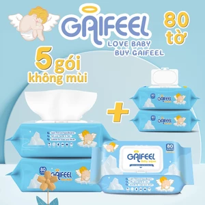 GAIFEEL Set 80 khăn giấy ướt khăn ướt chuyên dùng cho bé Khăn lau