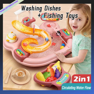 Đồ Chơi Máy Rửa Chén Điện Tử Đa Năng Màu Xanh Dương / Hồng + Máy Rửa Chén Cho Trẻ Em 3 Tuổi