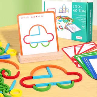 Đồ Chơi Xếp Hình Que Gỗ Sáng Tạo Phù Hợp Giáo Dục Sớm Cho Bé Trai Bé Gái Từ 2-3 Tuổi
