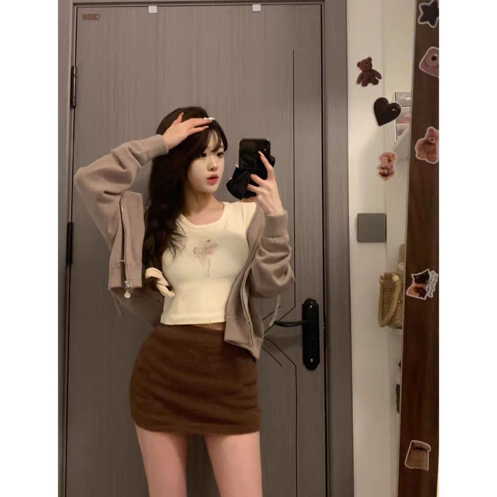 Milyfashion Giả Chồn Lông Cừu Váy Cao Cấp Gợi Cảm Phong Cách Mới Phù Hợp Với Phiên Bản Hàn Quốc Thu Đông Phong Cách Mới