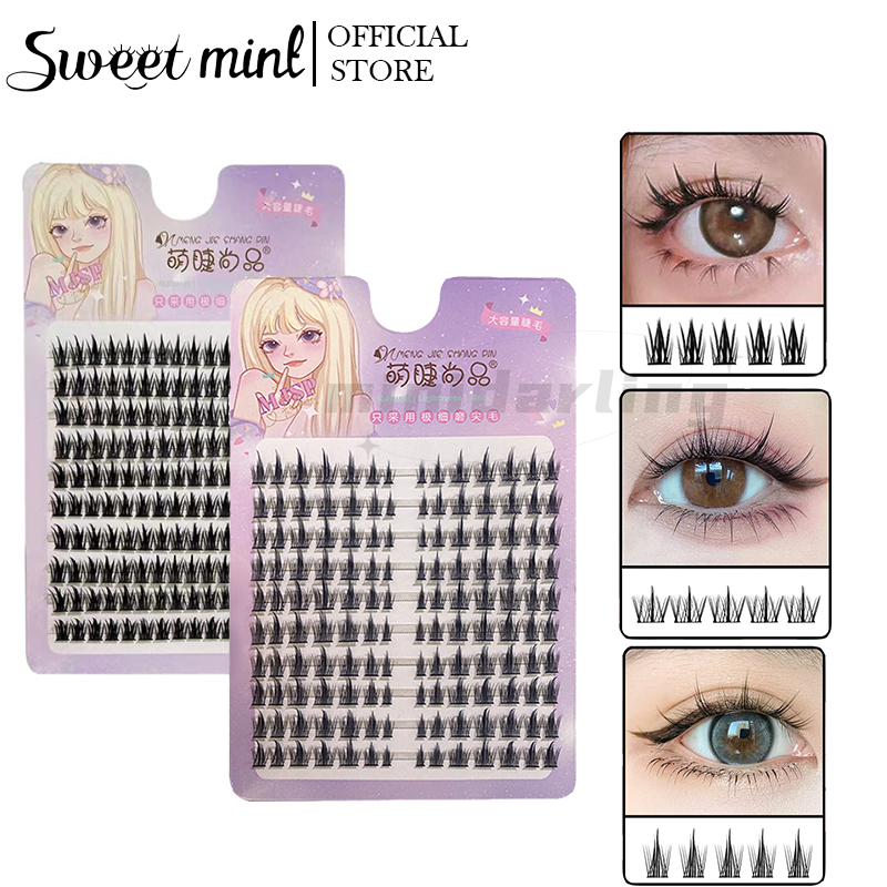 Sweet Mint Hộp lông mi giả 10 hàng dáng gai lúa mì dày dặn tự nhiên có ...